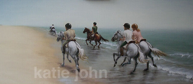 Beach ride at Doñana National Park, oil, 2002 donana canter